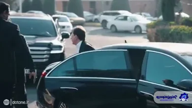 بابک زنجانی سوار میباخ و اسکورت با لندکروزر در مراسم افتتاح